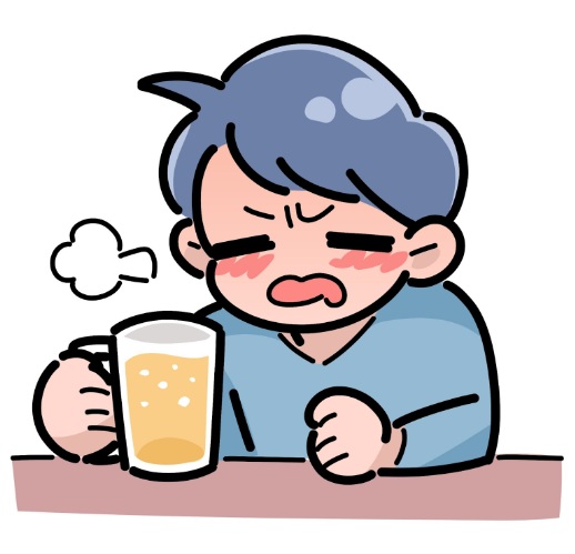 お酒を飲んでいる人のイラスト