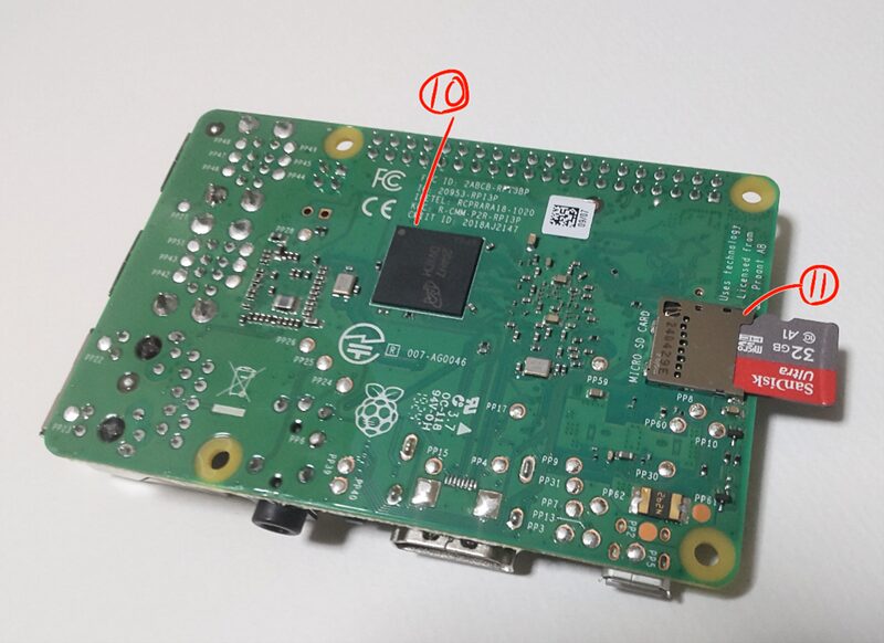 Raspberry Pi 3B+の本体(裏側)