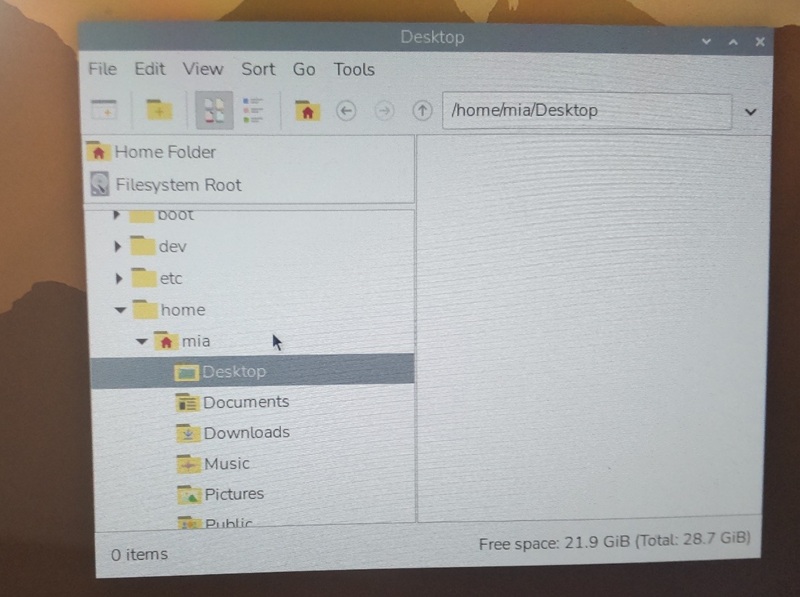 Raspberry Piのディレクトリをデスクトップ画面で確認